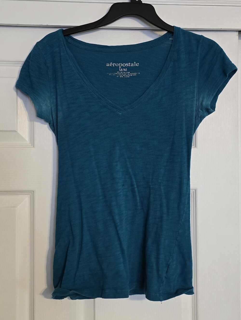 Aeropostale Teal Short Sleeve V-Neck Tee